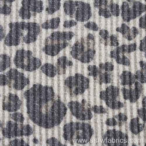 Leopard Print Brushed Waffle Knit Fabric